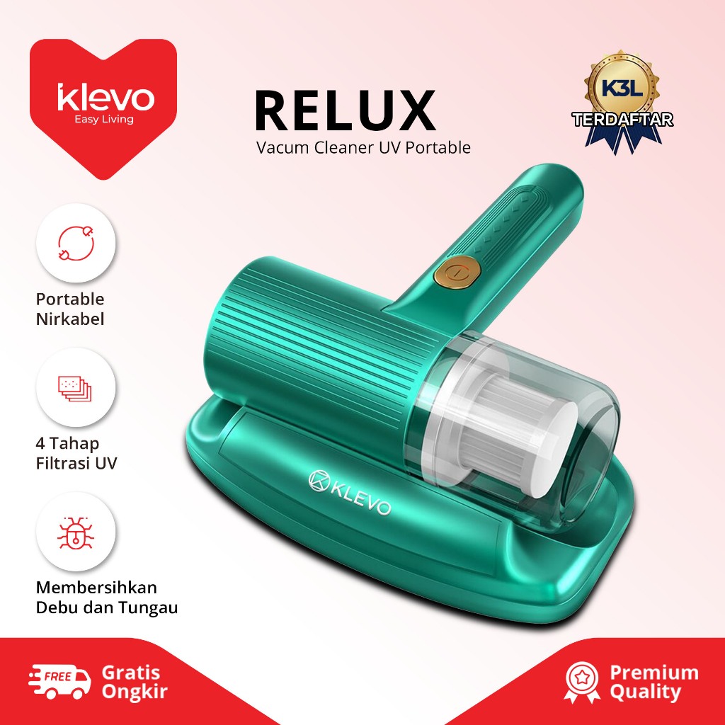 KLEVO Relux Vacum Cleaner Karpet Portable Penyedot Debu Kasur dan karpet Anti Tungau