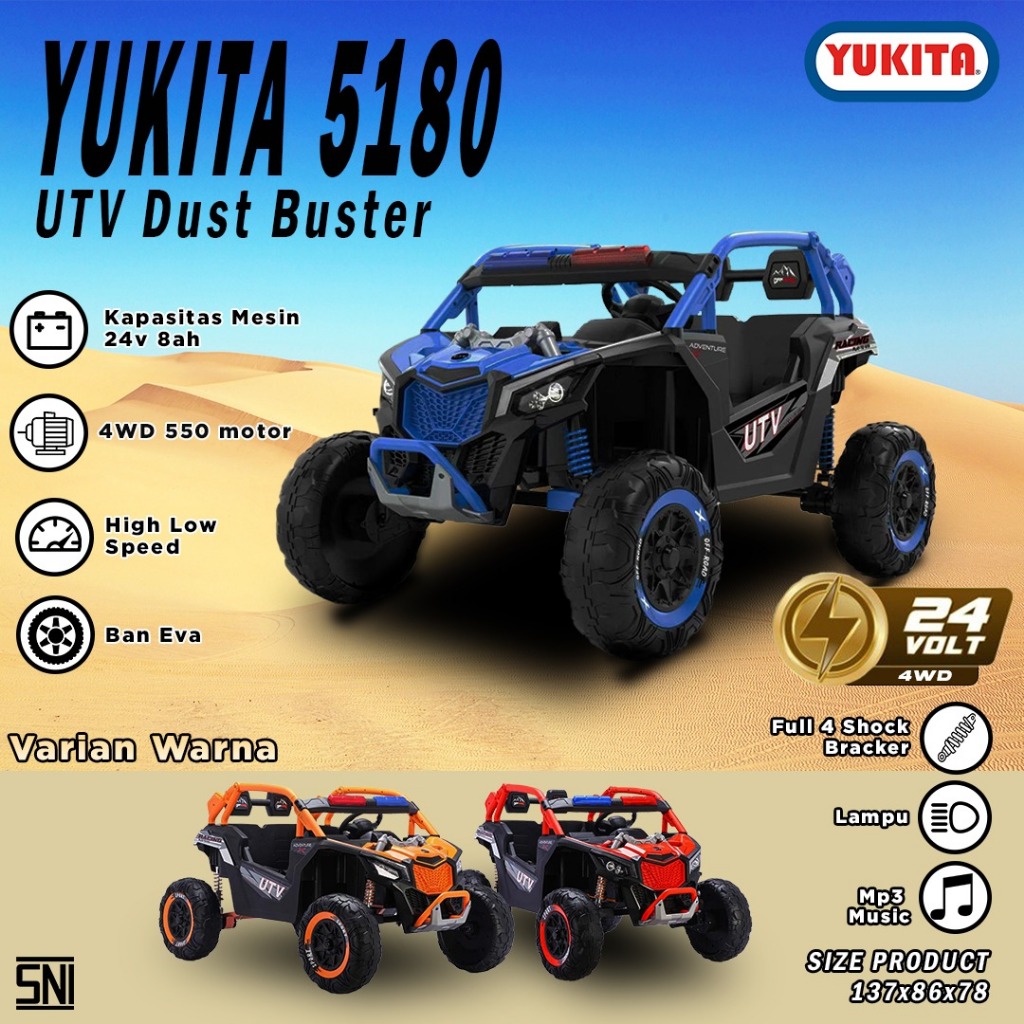 Mainan mobil aki mainan yukita jeep utv dust buster YUKITA 5180