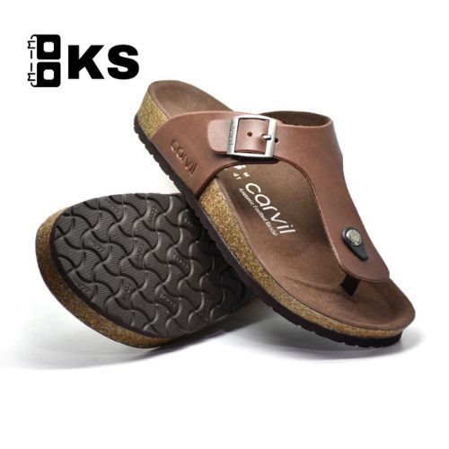 Sandal Carvil Pria Romeo Coklat Asli Original-Sendal Jepit Carvil