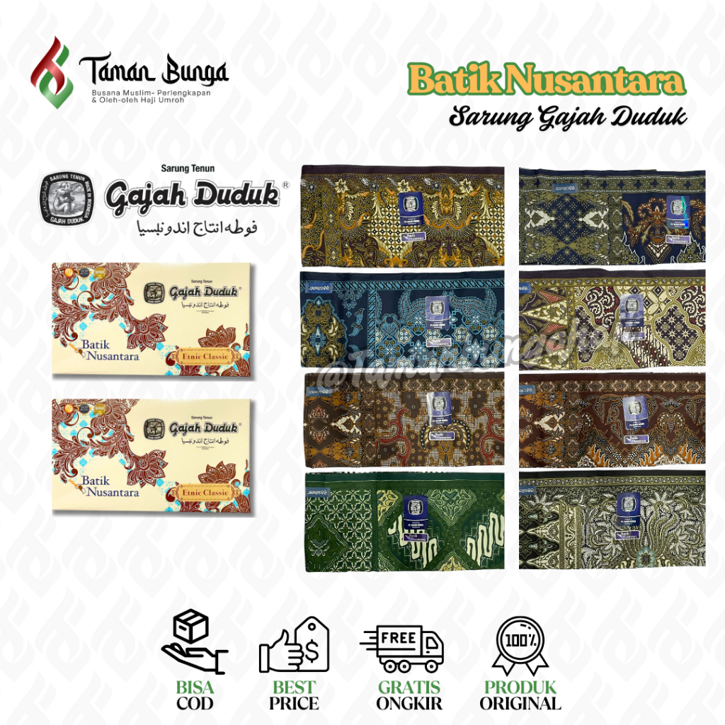 SARUNG GAJAH DUDUK BATIK NUSANTARA / SARUNG GAJAH DUDUK / SARUNG GROSIR / SARUNG