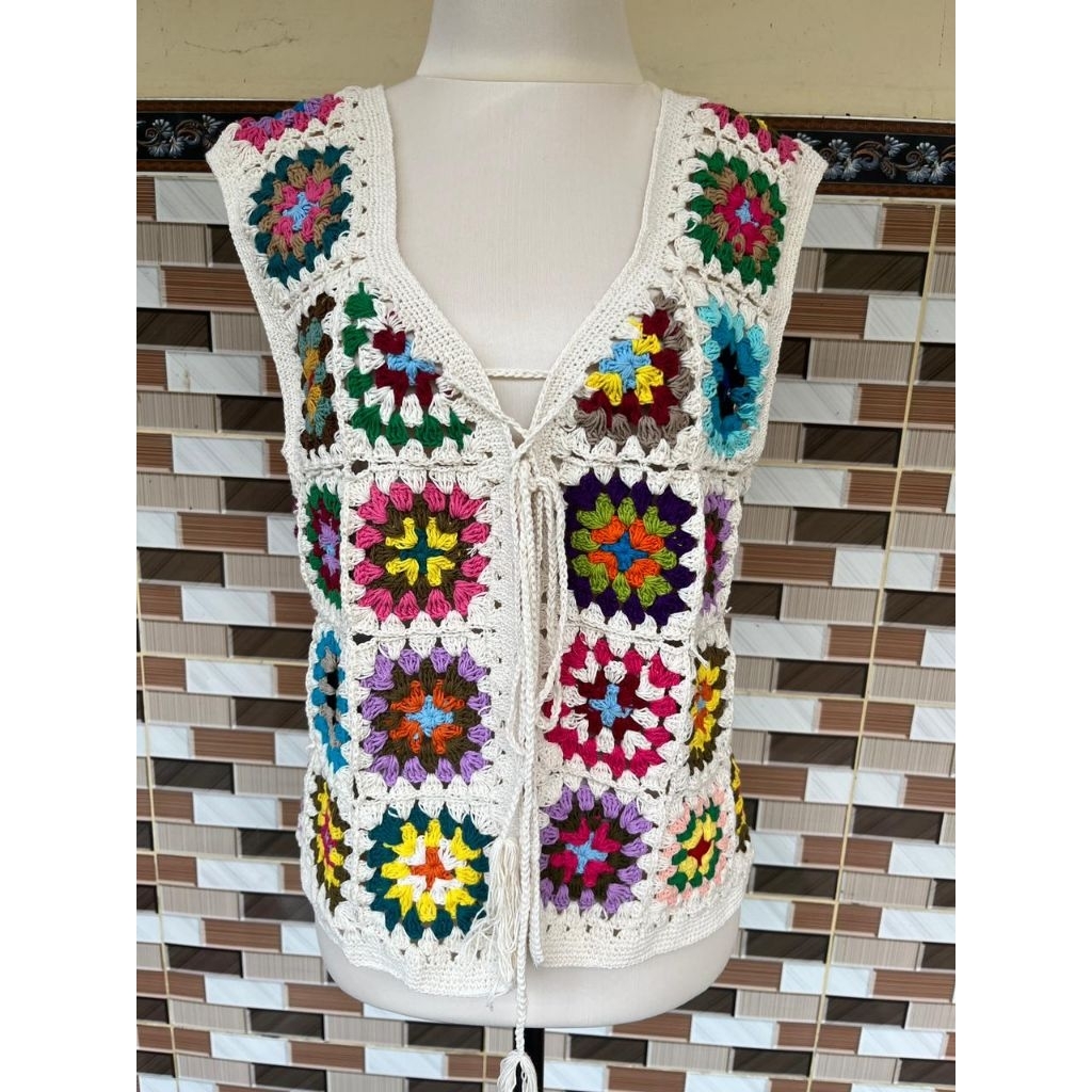 granny square|baju bunga rajut Bali | cardigan handmade