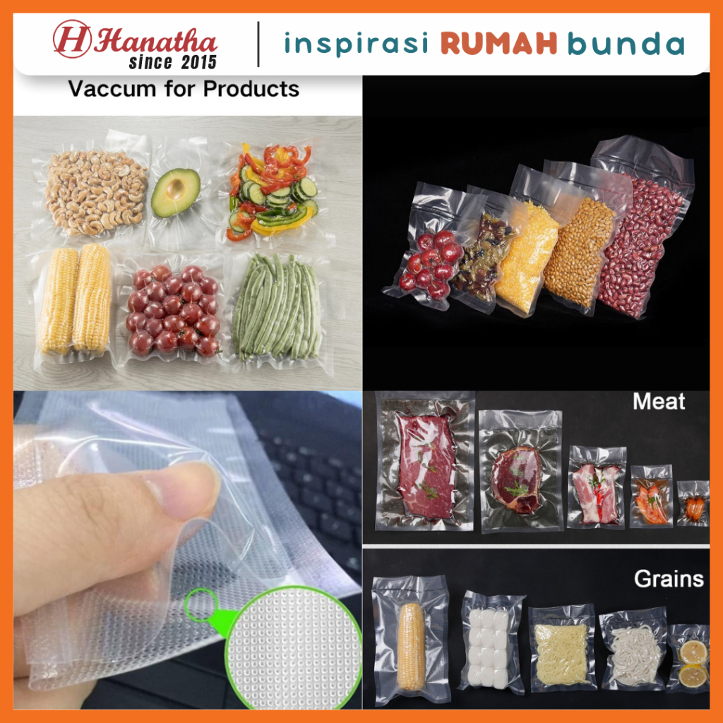Plastik Vacuum Bag Polos Vakum Sealer Makanan Termurah Kemasan Plastik Vakum Makanan Polos Frozen