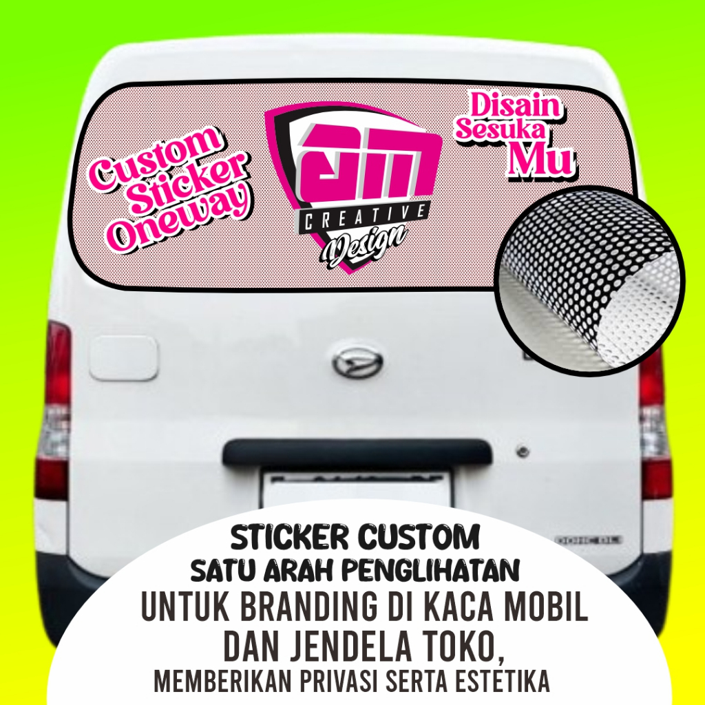 Sticker meteran custome oneway one vision satu arah dari dalam untuk kaca mobil jendela rumahan toko