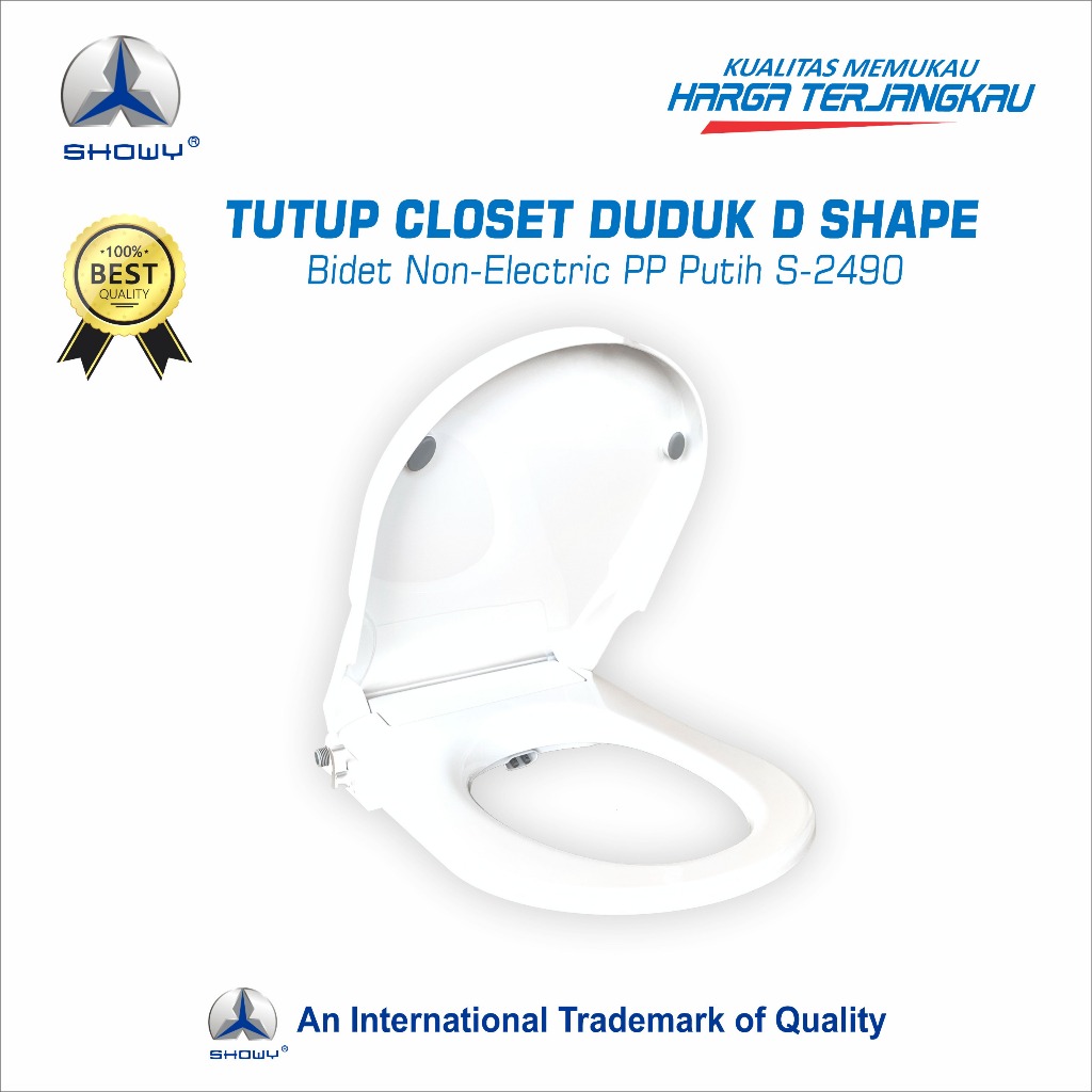 SHOWY Tutup Closet Duduk D Shape Bidet Non-Electric PP Putih S-2490