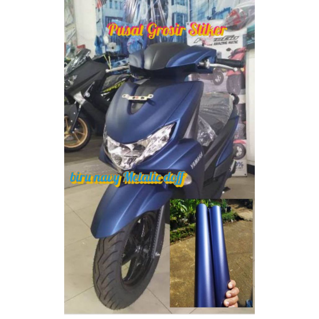 Sticker Skotlet Biru Navy Metalic doff Stiker Scootlite Biru Navi Metalik