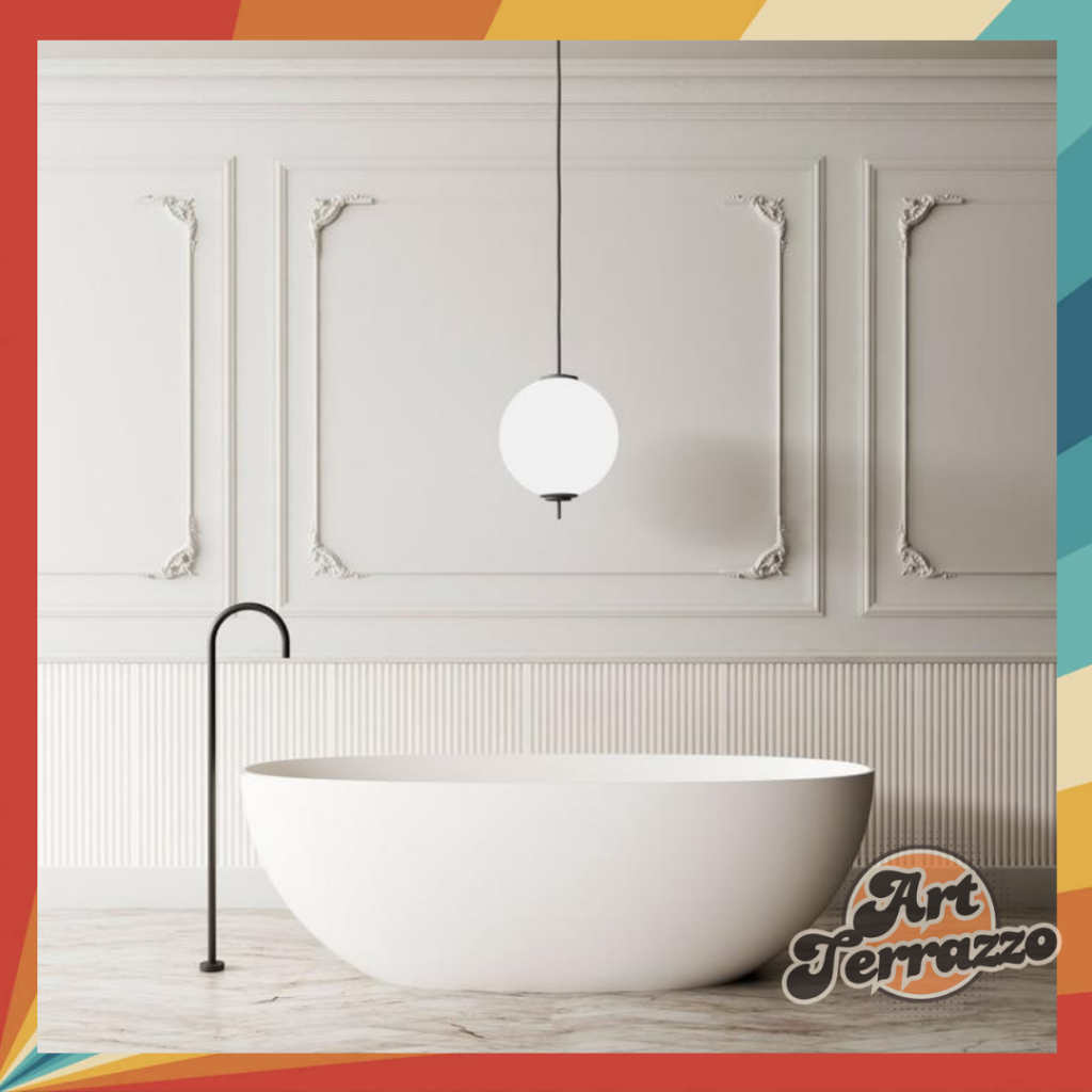 ART VOYAGE Bathtub Terrazzo - Putih, 120CM