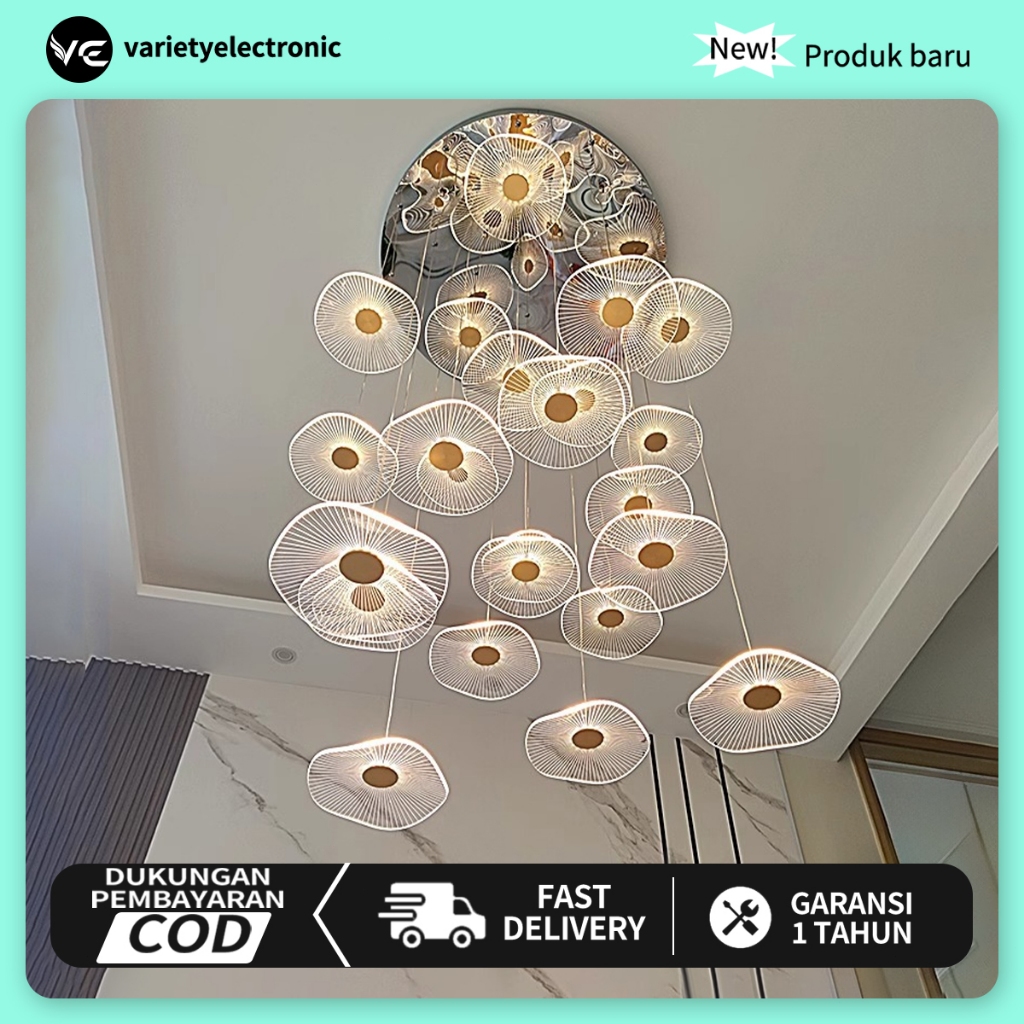 Set Lampu Dekorasi Pernikahan Lampu Gantung Akrilik 10 Buah 6 Kelopak/Angin Vorteks/ Gantung Dekoras