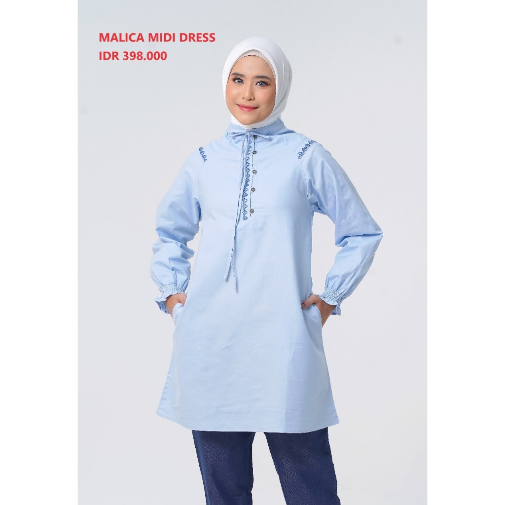 ZOYA MALICA Tunik Biru-Tunik Zoya-Atasan Wanita