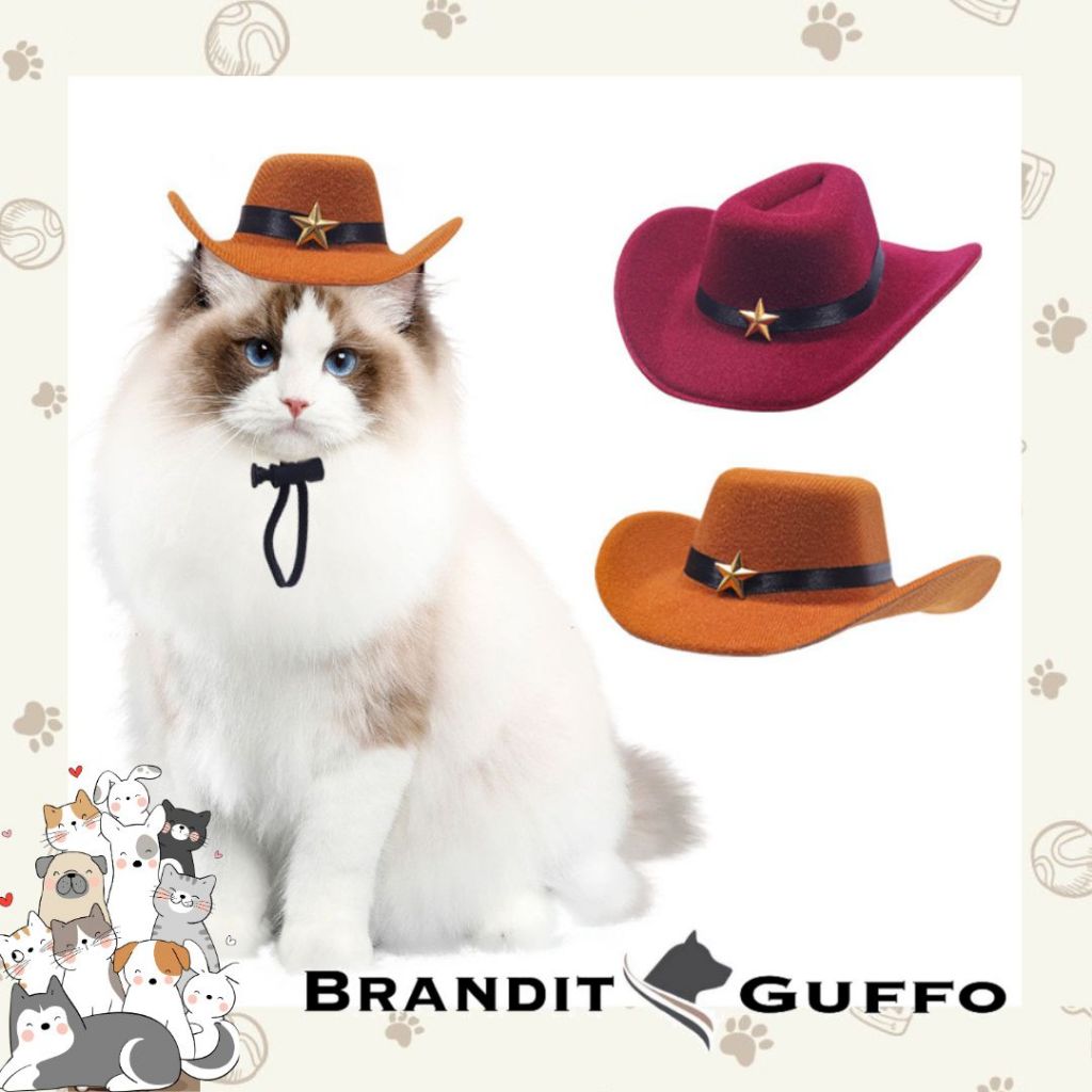 Kostum topi koboi anjing kucing cosplay costume hat cat hat dog