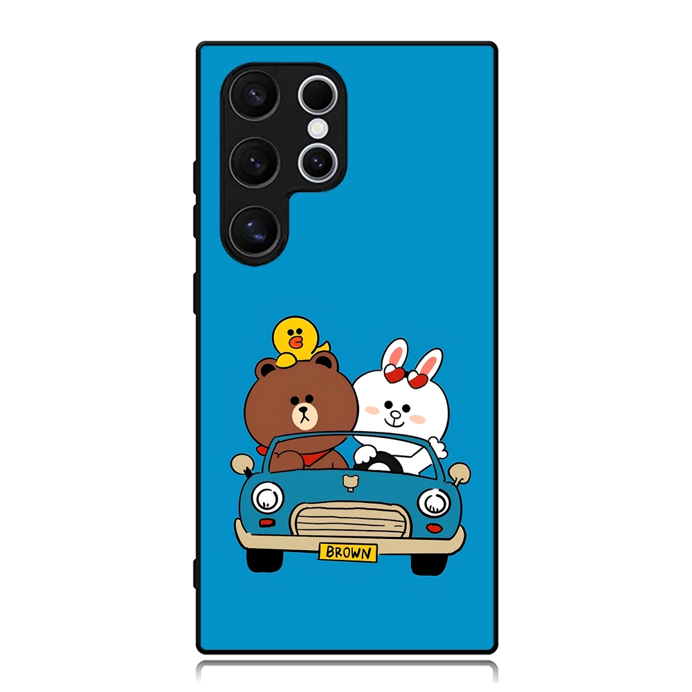 Case Samsung S25 S24 S23 S22 S21 S20 S9 S8 Ultra Plus FE Edge Softcase Brown and Cony Line