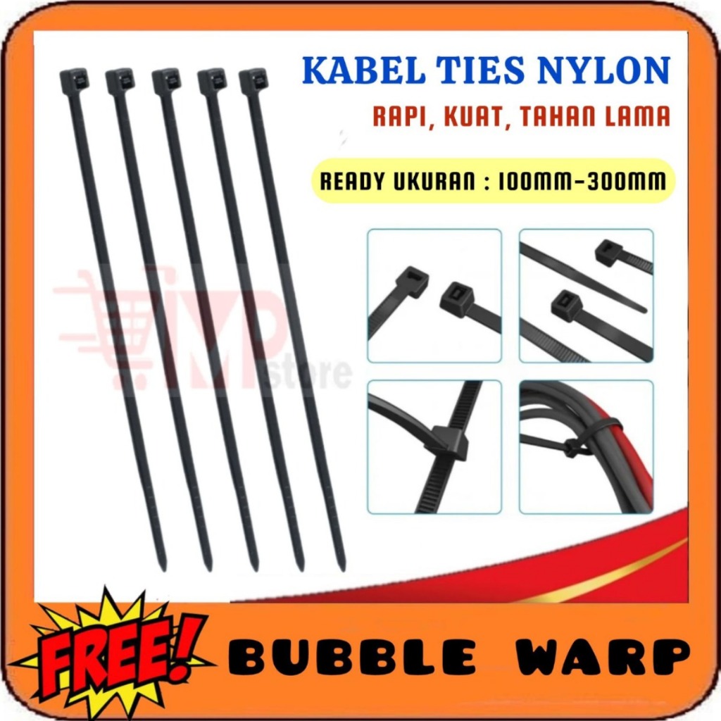 Laku Cable ties / kabel tis Nylon Satuan / TALI PENGIKAT BAHAN NYLON WARNA HITAM