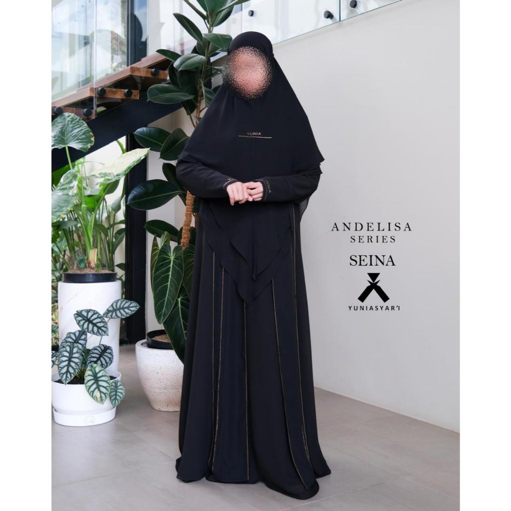 ANDELISA SEINA DRESS SYARI SET BERGO PLUS OUTER YUNIA SYARI | DRESS MUSLIMAH | SET SYARI | OUTER | S