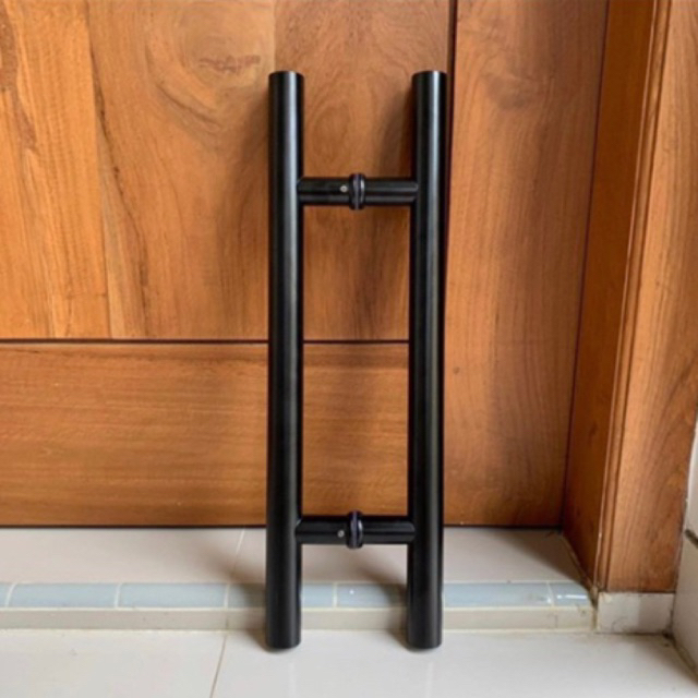 handle pintu rumah full black powdercoating 45-60cm stainlise stell solid