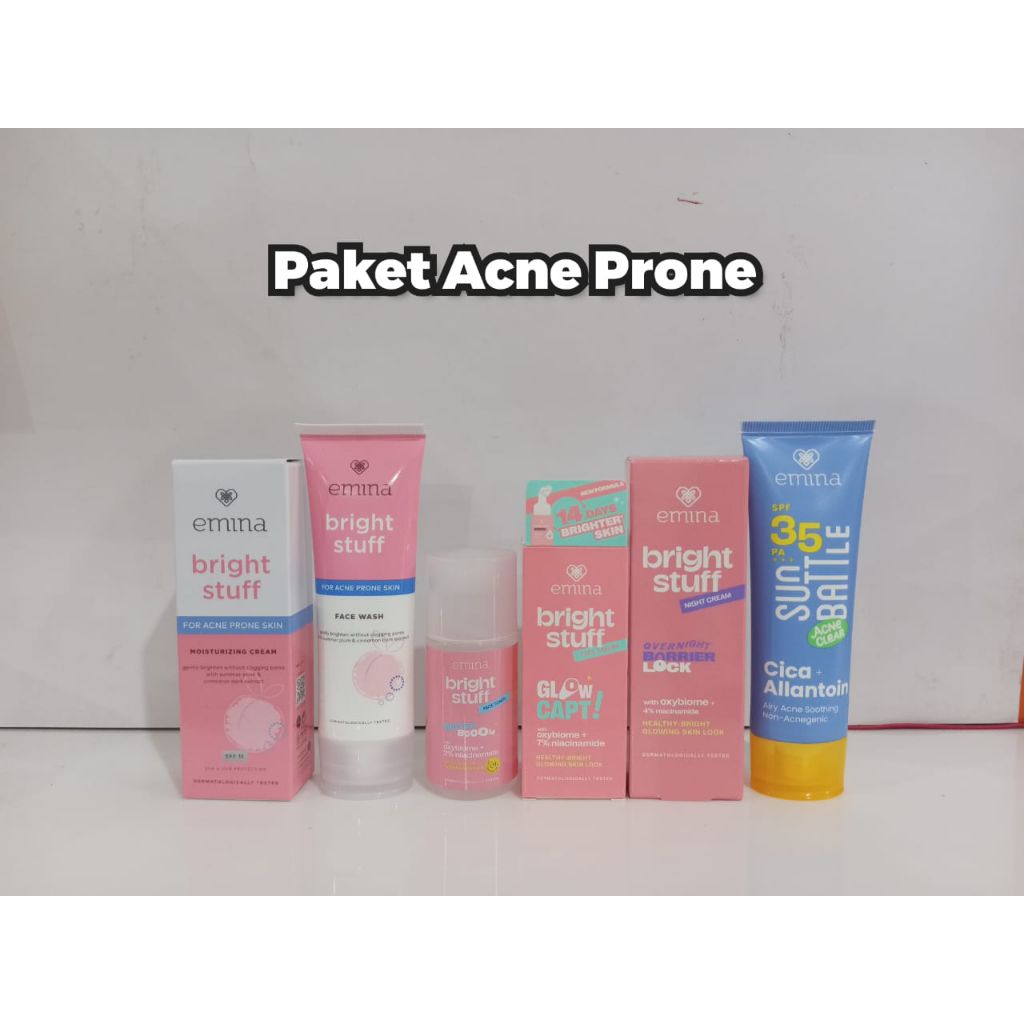Paket EMINA Bright Stuff Acne Prone - Skincare Remaja - Untuk Kulit Cenderung Berjerawat