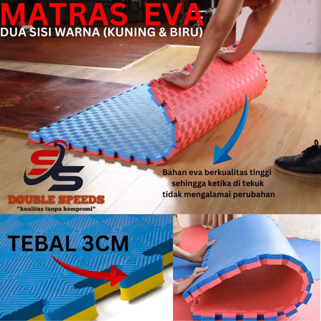TEBAL 3CM BOLAK-BALIK Matras beladiri /matras taekwondo /matras termurah /matras pencak silat )