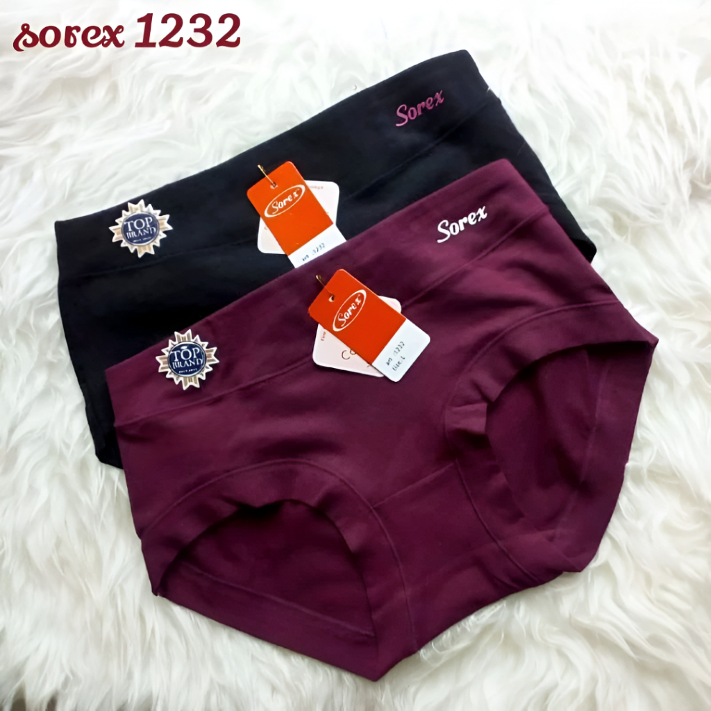 CD Sorex 1232 Wanita Midi Katun Mix Stretch Logo Timbul Dengan Tipe Paket ( 6 Pcs ) | Celana Dalam |