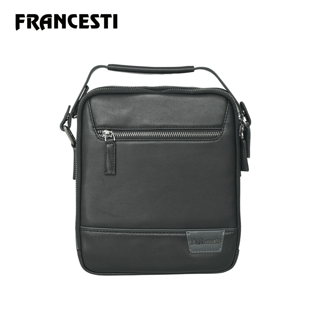 Francesti Tas kulit asli Selempang Hitam,Tas punggung,Tas bahu ,Tas Sling Bag 9034 Black stylist,Tre