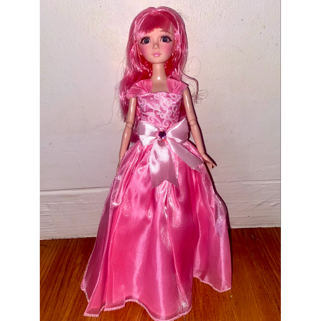Boneka BJD 30cm – Pink Princess Dress (Preloved)