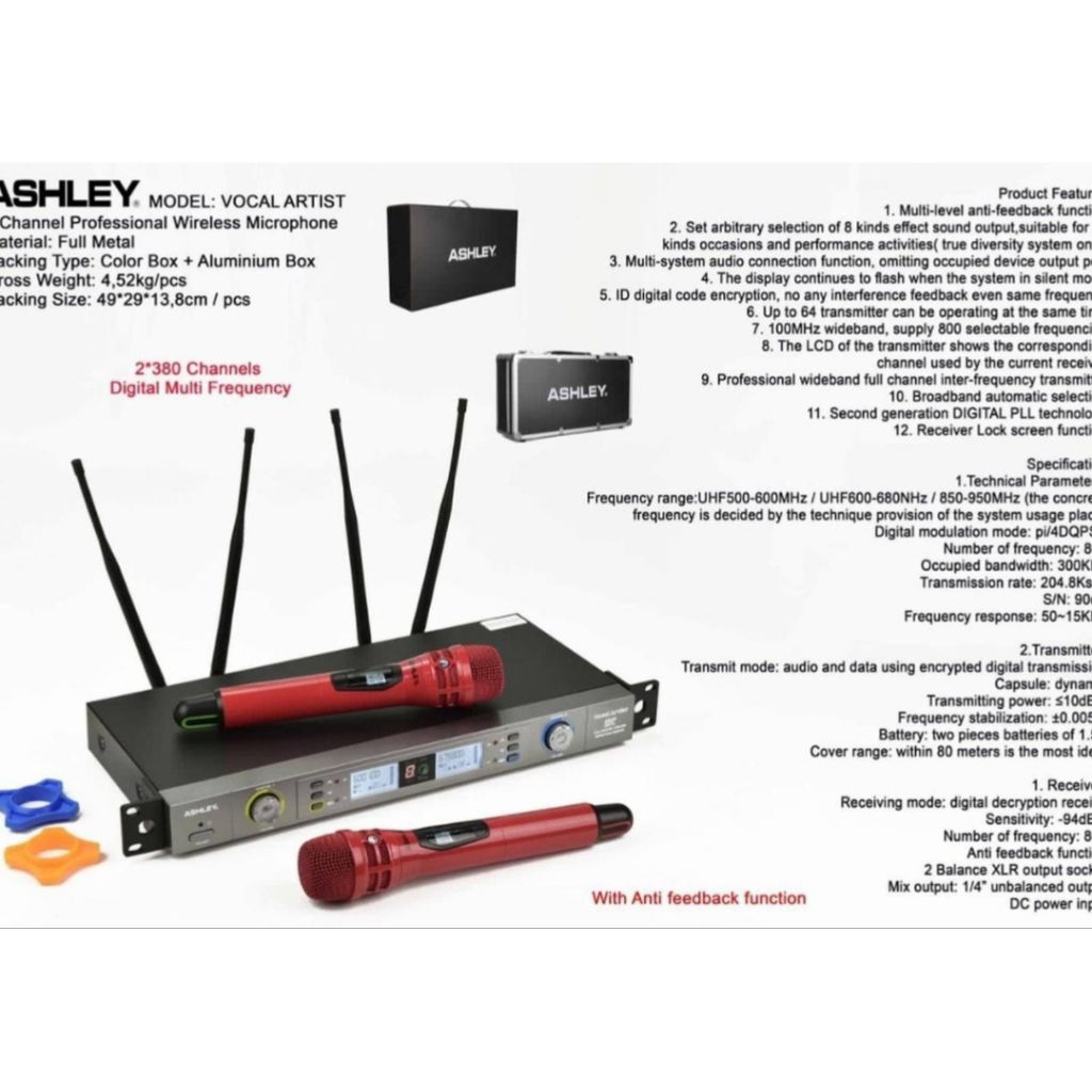 MIC WIRELESS ASHLEY VOCAL ARTIS FREE KOPER ORIGINAL ASHLEY