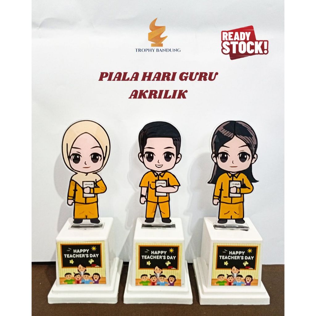 Piala Guru Tatakan Putih Piala Hari Guru Custom Tulisan