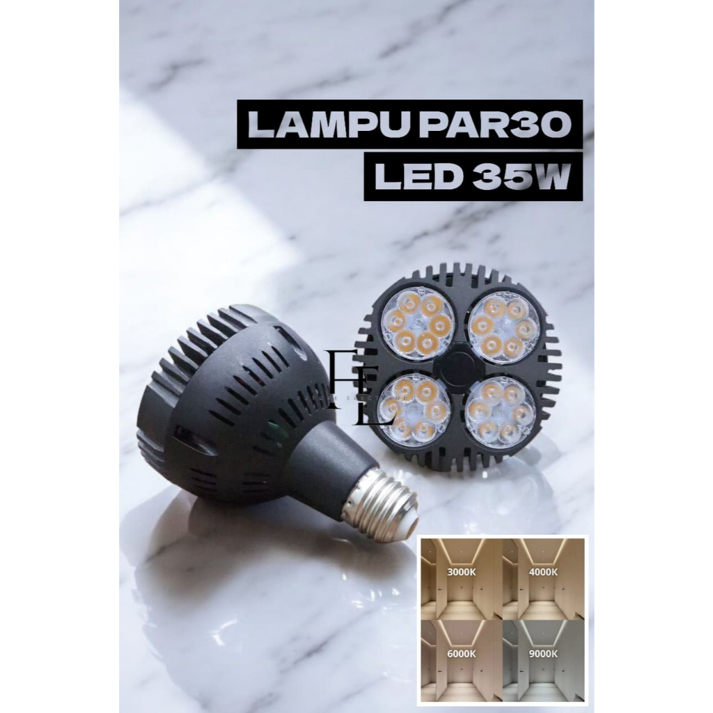 Lampu PAR30 Spotlight LED 35W Garis SMD 3000K 4000K 6000K 9000K