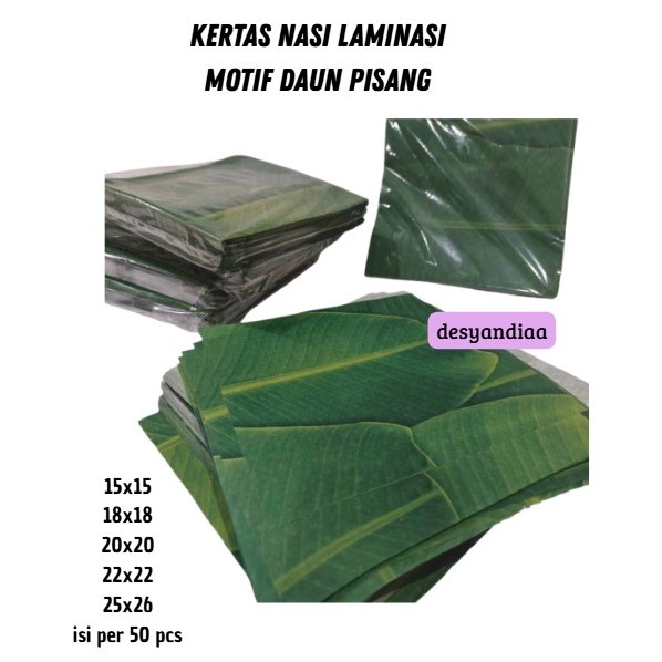 Kertas Nasi Laminasi | Kertas Nadi Motif Daun Anti Lengket