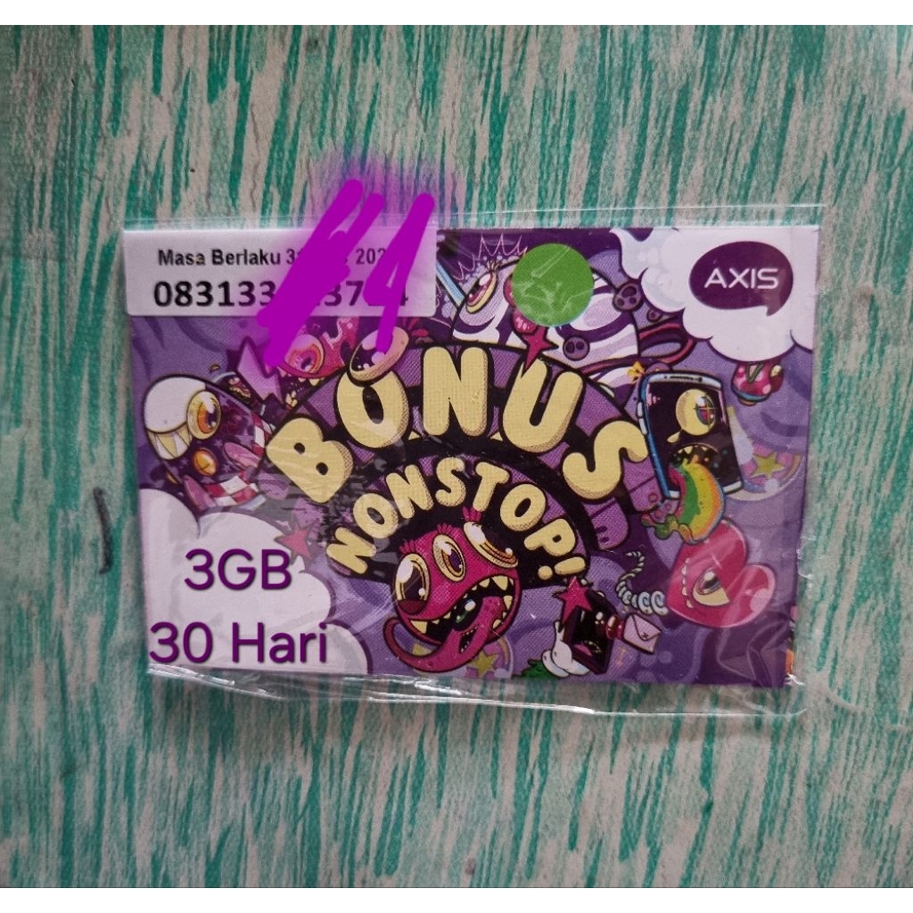 Kartu perdana Axis 3GB 30 Hari