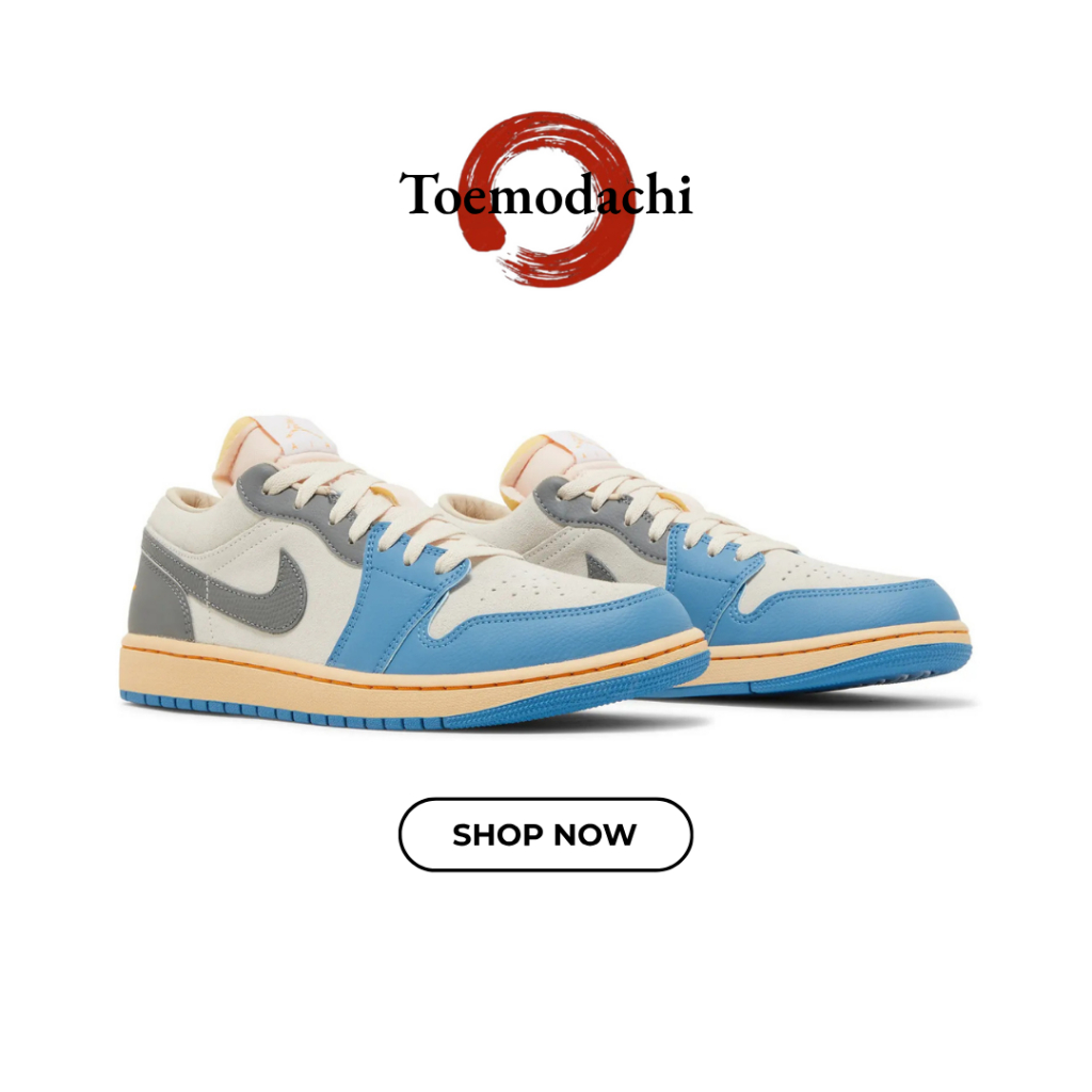Toemodachi. - Sepatu Sneakers Air Jordan 1 Low SE Tokyo 96 Vintage UNC Grey Authentic