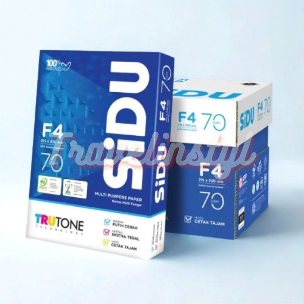 Kertas F4 70 Gram SIDU 1 Rim | Kertas HVS Sinar Dunia | Kualitas Premium untuk Print Fotocopy