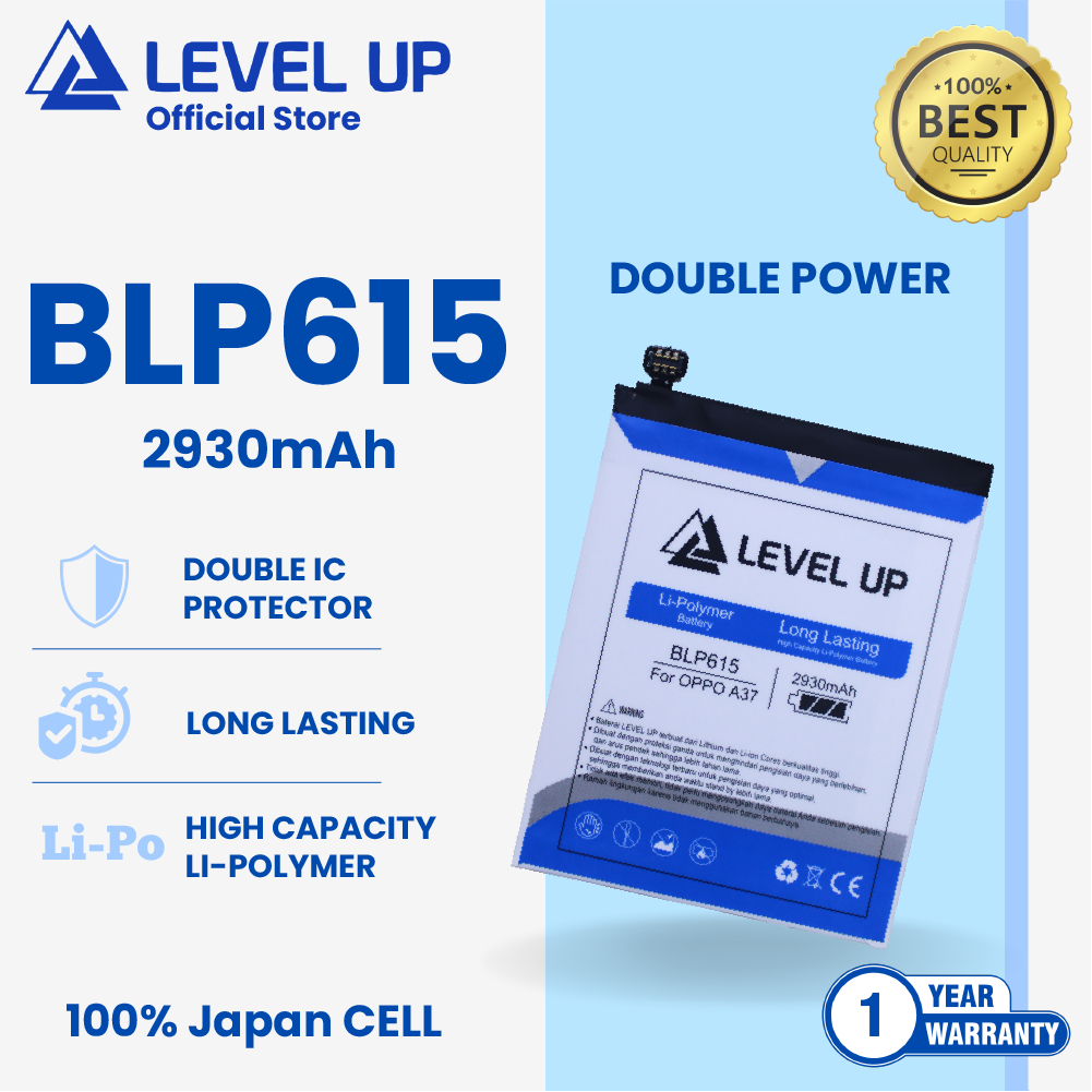 LEVEL UP Baterai Oppo A37 / A37F / Neo 9 BLP615 Double Power