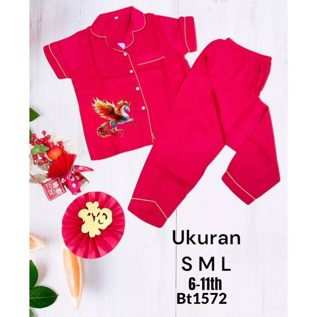 NEW baju tidur imlek cny kelinci rayon adem piyama daster merah sincia part 4