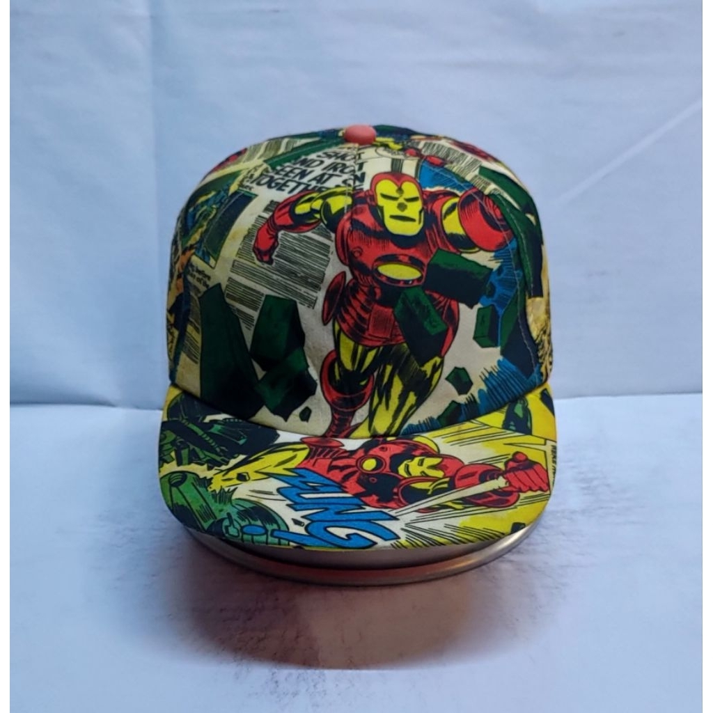 Topi Iron Man AOP A-Frame Snap Official Marvel Authentic Ori 2nd