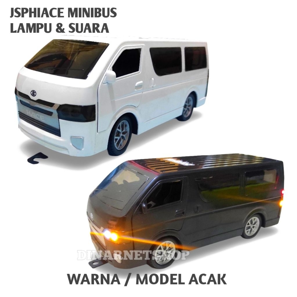 Mainan Mobil Mini Bus Basuri Telolet Hiace Miniatur Dengan Suara dan Lampu Hadiah Koleksi Anak Bahan