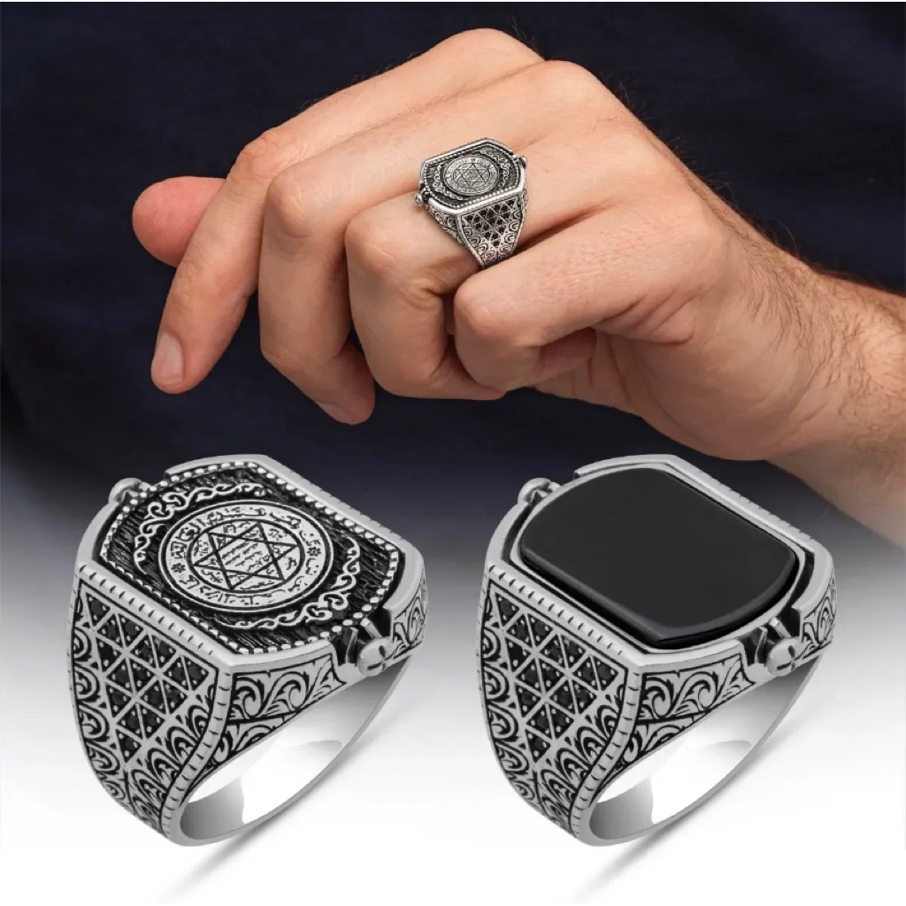 Cincin Akik King Sulaiman Special Design Bahan Silver s925 ORIGINAL Turkey