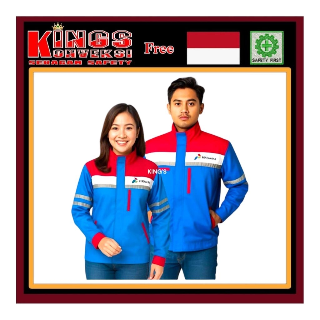 BAJU SAFETY BORDIR PERTAMINA / JACKET PERTAMINA/CUSTOM BORDIR