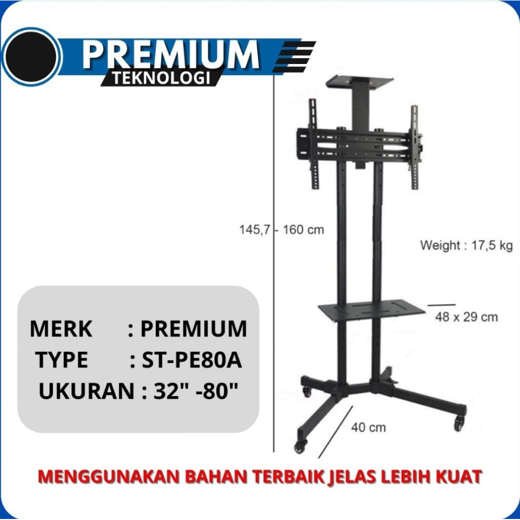 PREMIUM Bracket Standing TV 55 Inch Bracket Berdiri 65 Inch Bracket Stand 50 - 80 inch