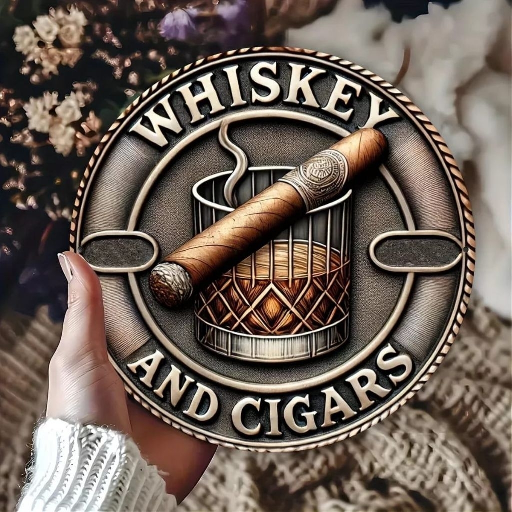 Hiasan dinding kayu bulat serie Minuman