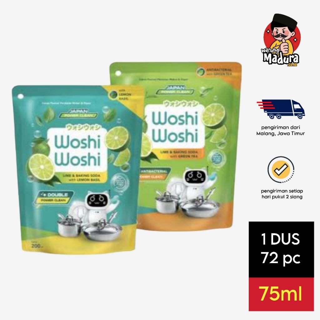 WOSHI WOSHI 75 ML - CAIRAN PEMBERSIH PIRING PERALATAN DAPUR