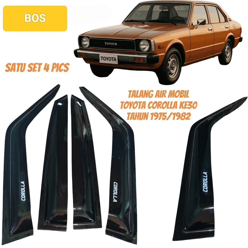 talang air mobil Toyota Corolla KE30 model slim standar tahun 1975/1982