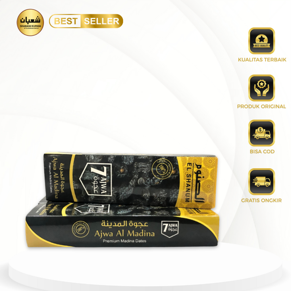 Kurma ajwa al madinah original (7 Butir ) /Kurma ajwa asli original premium madinah/  Shabani kurma