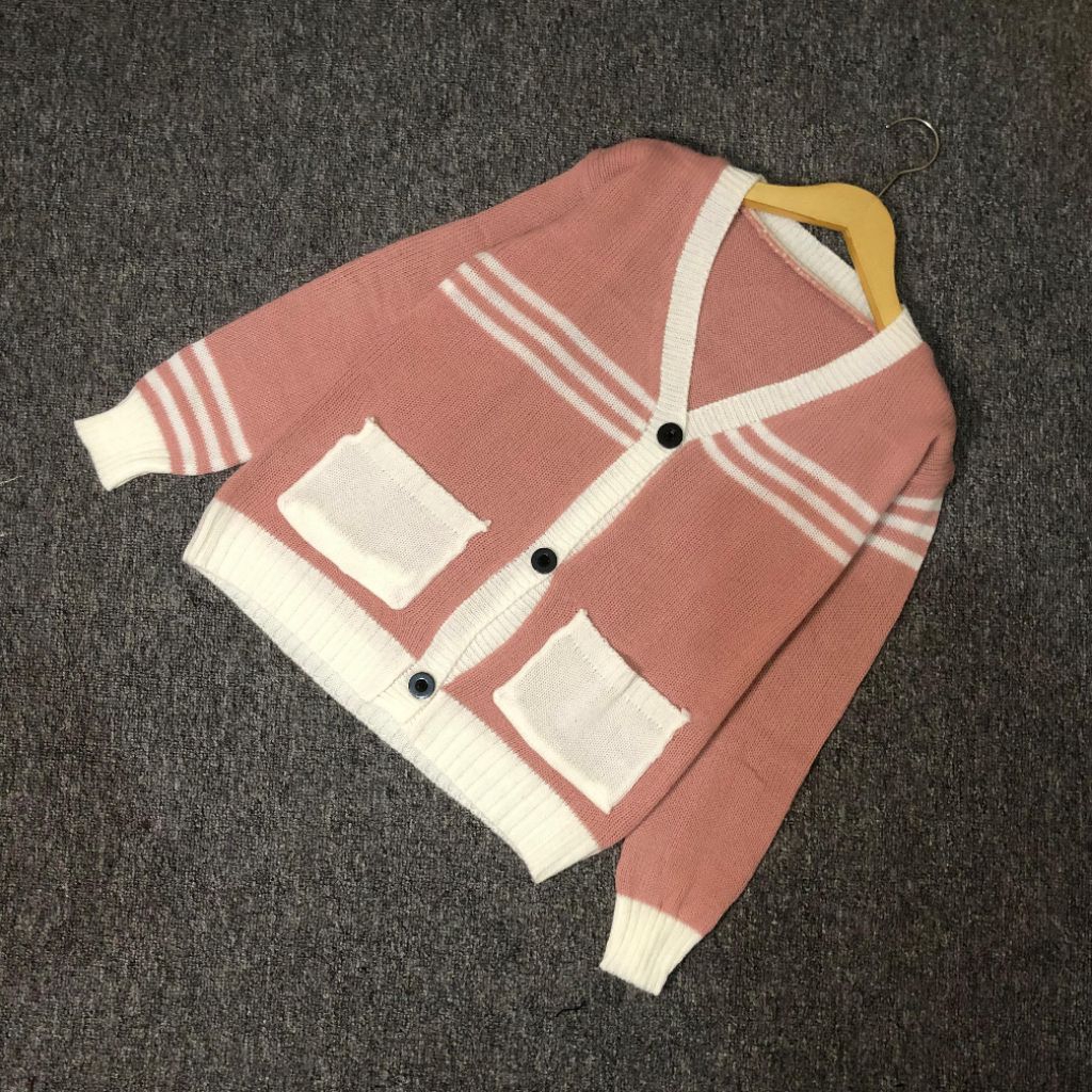 Cardigan Rajut Anak Perempuan Raisa Umur 3-12 Tahun - Cardigan Kancing - Cardigan Anak