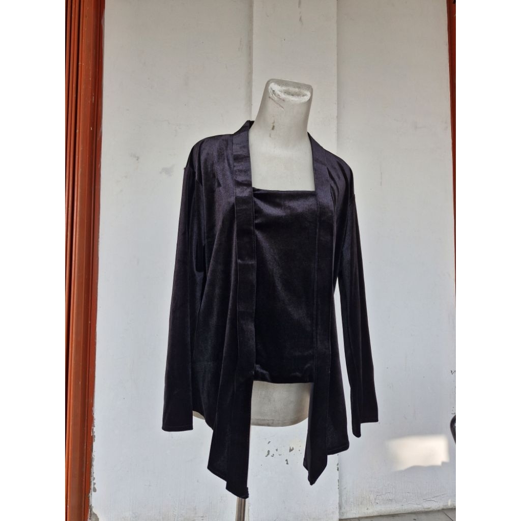 Kebaya Kutu Baru Bludru Hitam Polos / Kebaya Bludru Hitam