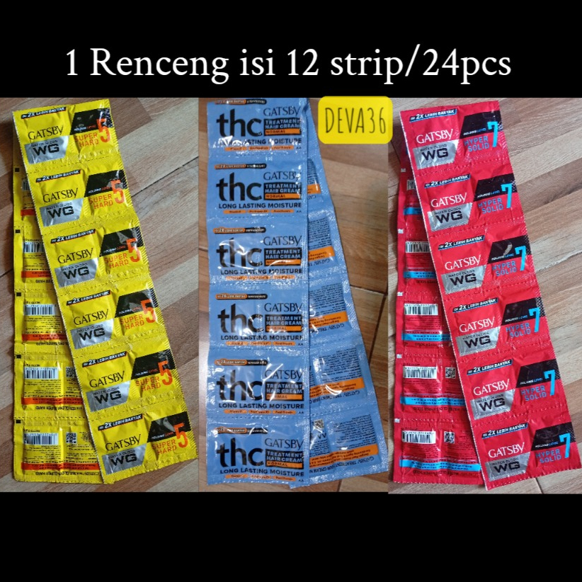 gatsby Minyak Rambut Pria 1 Renceng (12 strip / 24 sachet)