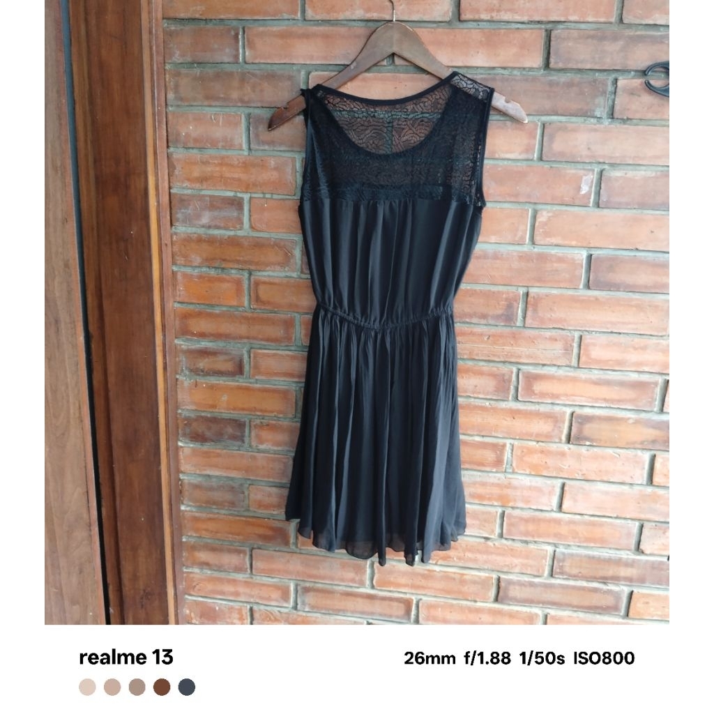 Midi dress size S remaja elegant hitam