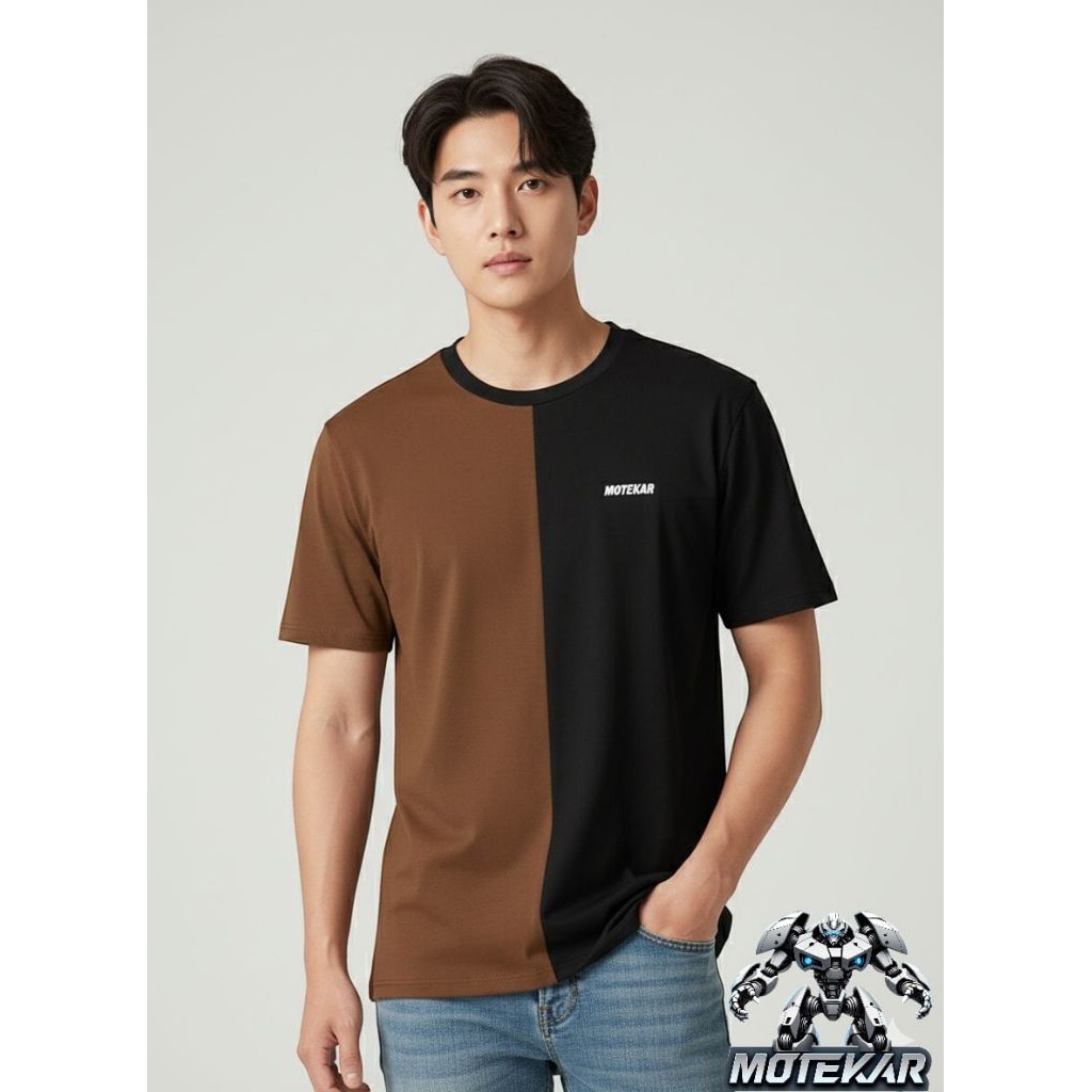 MOTEKAR-KAOS DISTRO PRIA KATUN 24S 2COLOUR BLOCK