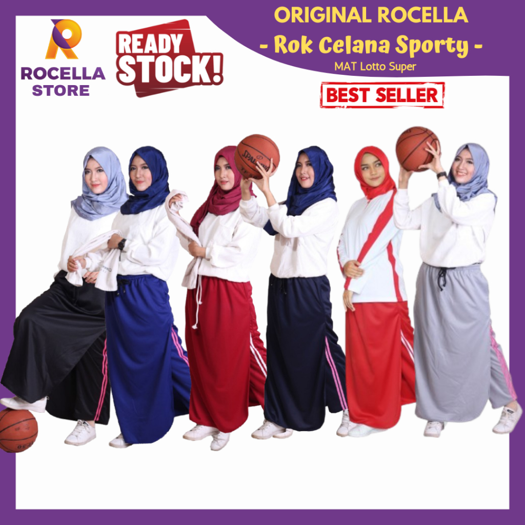 Rocella Rok Celana Olahraga Muslimah Training Rok Wanita Rocella Sporty