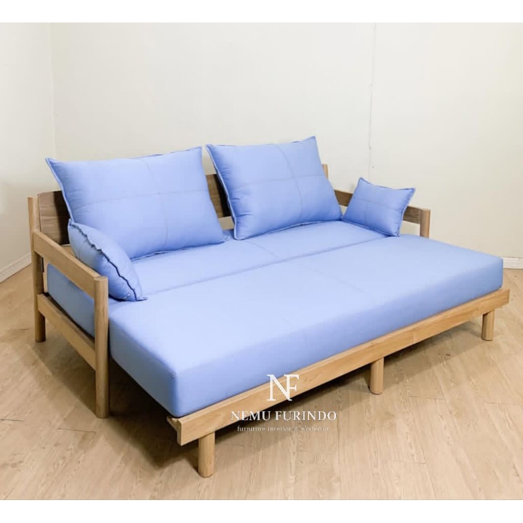 Sofa Bed Kayu Jati Premium, Sofa Santai Kayu Jati