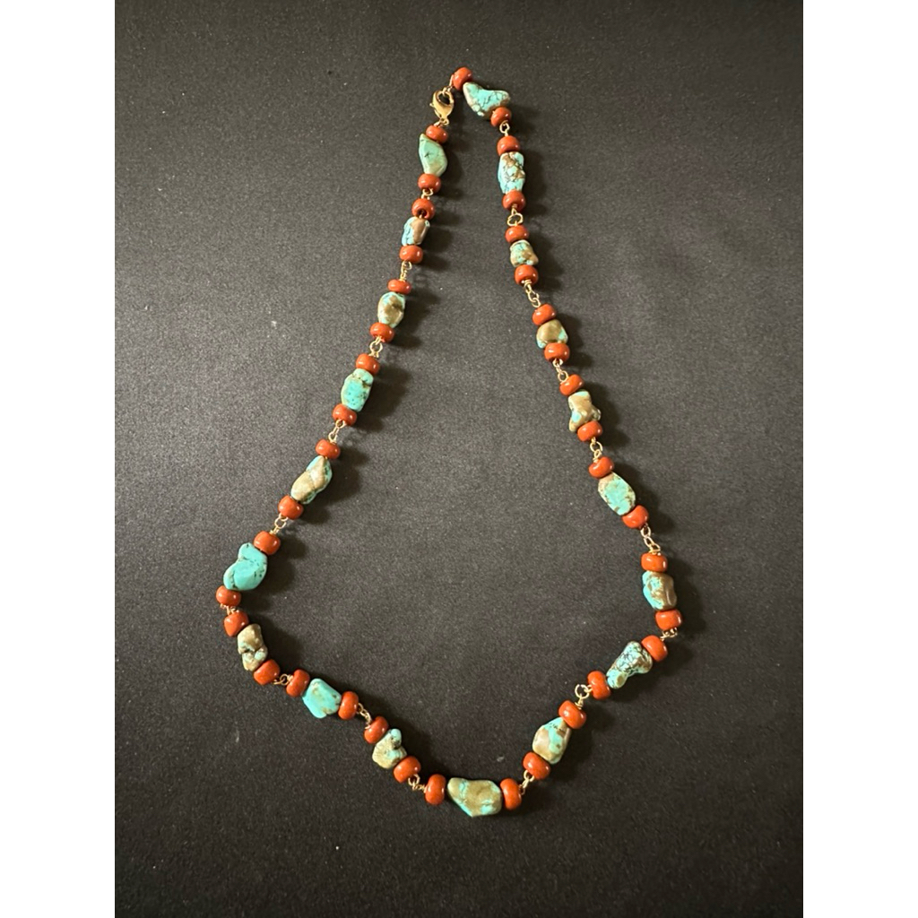 Vintage Turquoise Coral Necklace