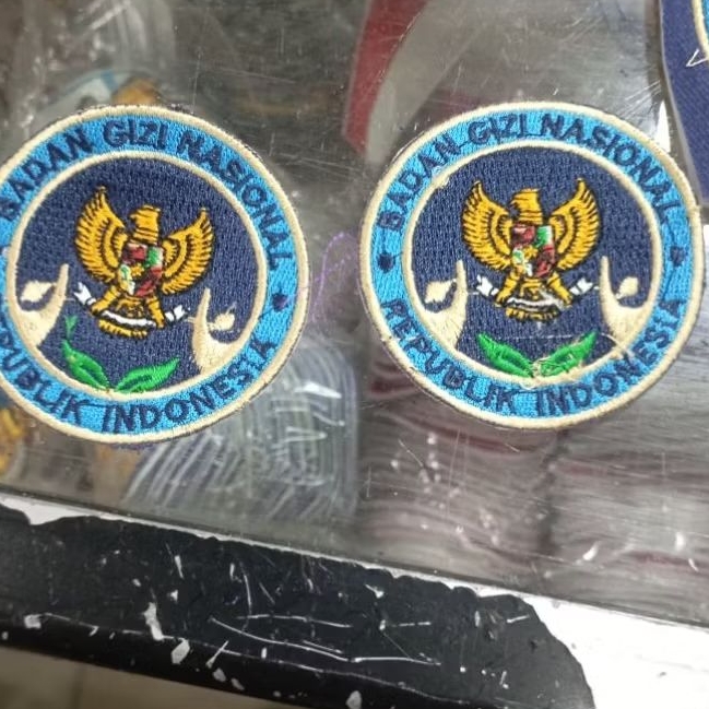 redy stok logo badan gizi Nasional betge badan gizi Nasional emblem bordir badan gizi Nasional bet b
