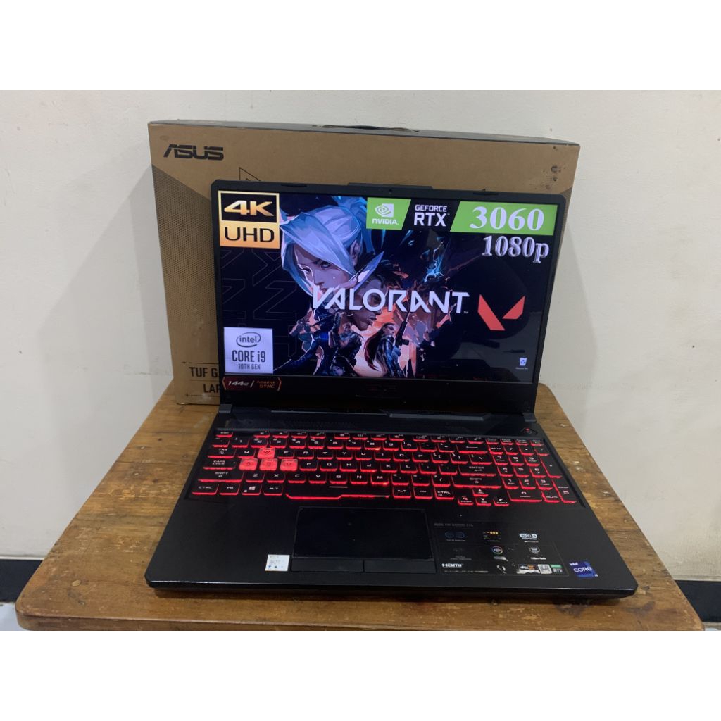 Asus Tuf F15 core i9 RTX3060 6gb 16gb 1Tb 144Hz no minus siap pakai
